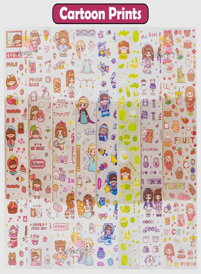 ويش كي مجموعة ملصقات WISHKEY بتصميم كرتوني جذاب، 20 ورقة، ملصقات أرضية ذاتية اللصق يمكنك صنعها بنفسك لتزيين الدفاتر والمذكرات للأطفال، متعددة الألوان، مناسبة للأطفال من عمر 3 سنوات فما فوق (عبوة من 20 قطعة) 8 × 40 سم، مصنوعة من البولي إيثيلين تيريفثالات - Image 5